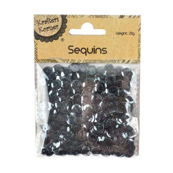 Sequin Round Laser 20gm Black